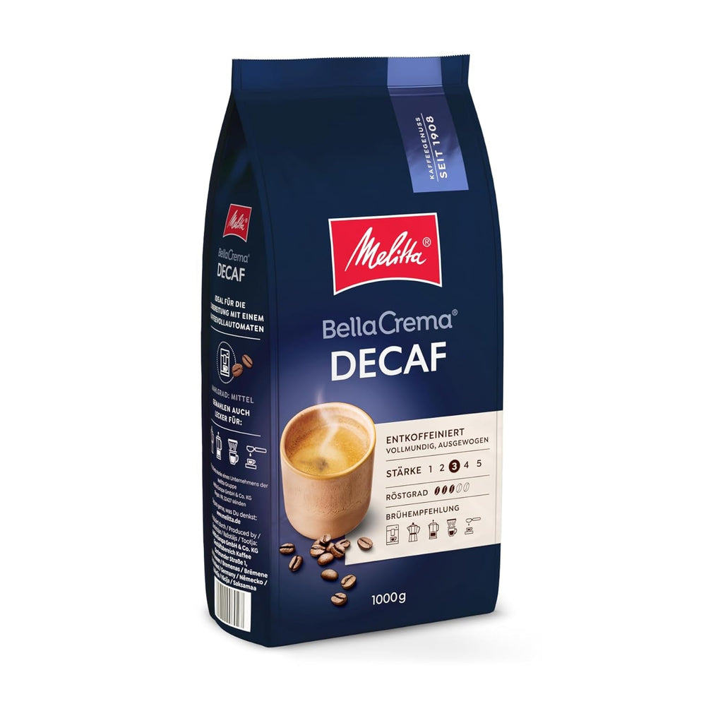 Melitta Bellacrema, boabe de cafea întregi Cafea Naty Shop 1 Kg Decaf
