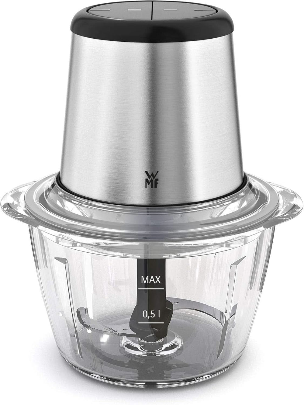 WMF Kult X Edition Zerkleinerer Elektrisch Mit Glasbehälter, Blitzhacker 320 W, 2 Geschwindigkeitsstufen, Großer Mixbehälter, Cromargan Matt Bucatarie Naty Shop
