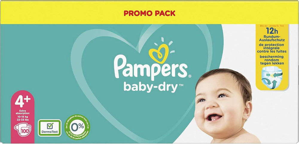 Pampers (versiunea clasica), scutece pentru bebeluși mărimea 4+ (10-15 kg), 100 buc Mama si Copilul Naty Shop