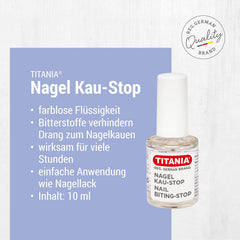 TITANIA Oja anti-roșare (10ml) • Oja împotriva roderii unghiilor • Prevenirea roderii unghiilor • Protecție împotriva roderii unghiilor de la mâini • Prevenirea roderii unghiilor de la mâini