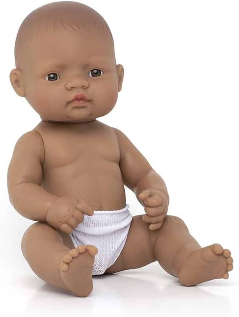 Miniland 31037 - Baby südamerikanischer Junge Tüte - ohne Unterwäsche, 32 cm