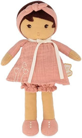 KALOO - Tendresse – Meine 1. Puppe aus Amandin-Stoff – Stoffpuppe 25 cm – Rosa aus Chiffon – Matte Haut – schöne Geschenkbox und Band personalisierbar – ab der Geburt K200004