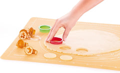 Forme de biscuiți de Crăciun Tescoma 630912 pentru fursecuri Linzer Delicia, 8 bucăți, verde/galben/roșu