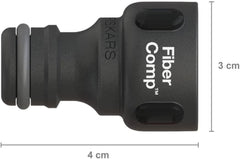 Conector de robinet Fiskars, pentru robinete, Ø 21 mm (G 1/2"), FiberComp, dimensiune universală, 10 g, negru/portocaliu, 1027053