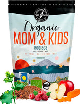 VITSTORM® BIO TEE Mom & Kids – Ceai pentru femei și alăptare – Rooibos, mere, fenicul, melisă, alchemilla, căpșuni – Ceai relaxant - Fructat și delicios - Fără cofeină - Ceai din plante 100 g