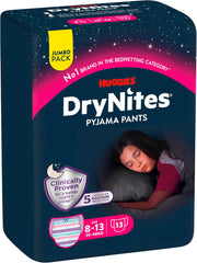 Scutece Huggies DryNites Nighttime pentru enurezis, pentru băieți de la 13 până la aproximativ 8-13 ani (30-48 kg), 33 de bucăți (3x11), pachet lunar Jumbo, chiloți pentru scutece XL, produse de baie Vazba