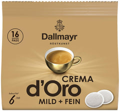 Crema d 'Oro mild & fein Pads (16 Kaffee Pads) (Packung mit 4)