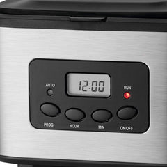 Cafetieră Clatronic® cu temporizator, carafă de 1,5 litri pentru 12-14 cești de cafea, temporizator LCD 24h, funcție de menținere la cald, antipicurare, filtru detașabil, afișaj și lumini indicatoare, 900W - KA 3642