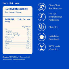 Blue Farm Pure Oat Base für bis zu 8 Liter Haferdrink zum Selbermischen – 100% beste Bio-Qualität – 100% vegan, laktosefrei & glutenfrei – 90% weniger Verpackungsmüll