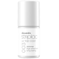 alessandro Striplac UV Top Coat Shimmer - Unghii strălucitoare, rezistente la zgârieturi, până la 15 zile - Poate fi folosit cu sau fără colorant - Tehnologie delicată de îndepărtare - Vegan - Argintiu, Transparent, 6,5 ml