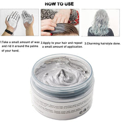 Vopsea de păr, Vopsea de păr temporară Vopsea de păr gri argintiu 4,23 uncii, Vopsea de păr temporară pentru petrecere, Cosplay și Halloween (gri argintiu) Vopsea pentru par Naty Shop