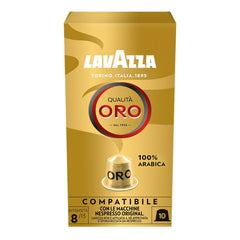 Lavazza Qualità Oro, Arabica-Bohnen mit fruchtig-floralem Geschmack, 10 Kapseln, Nespresso kompatibel