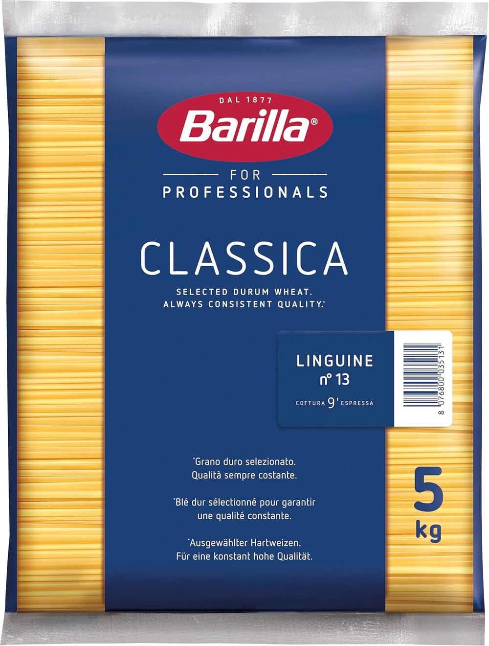 Barilla Paste Grâu Dur Bavette Nr. 13 – 5kg