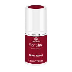 Oja UV alessandro Striplac Red Ilusion – Delicată și de lungă durată – Îndepărtare ușoară datorită tehnologiei de îndepărtare peel-off – Vegană și cruelty-free – 8 ml