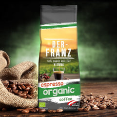 Der-Franz Espresso Organic Coffee, Intensitate 5/5, Arabica și Robusta organice, boabe întregi Cafea Naty Shop