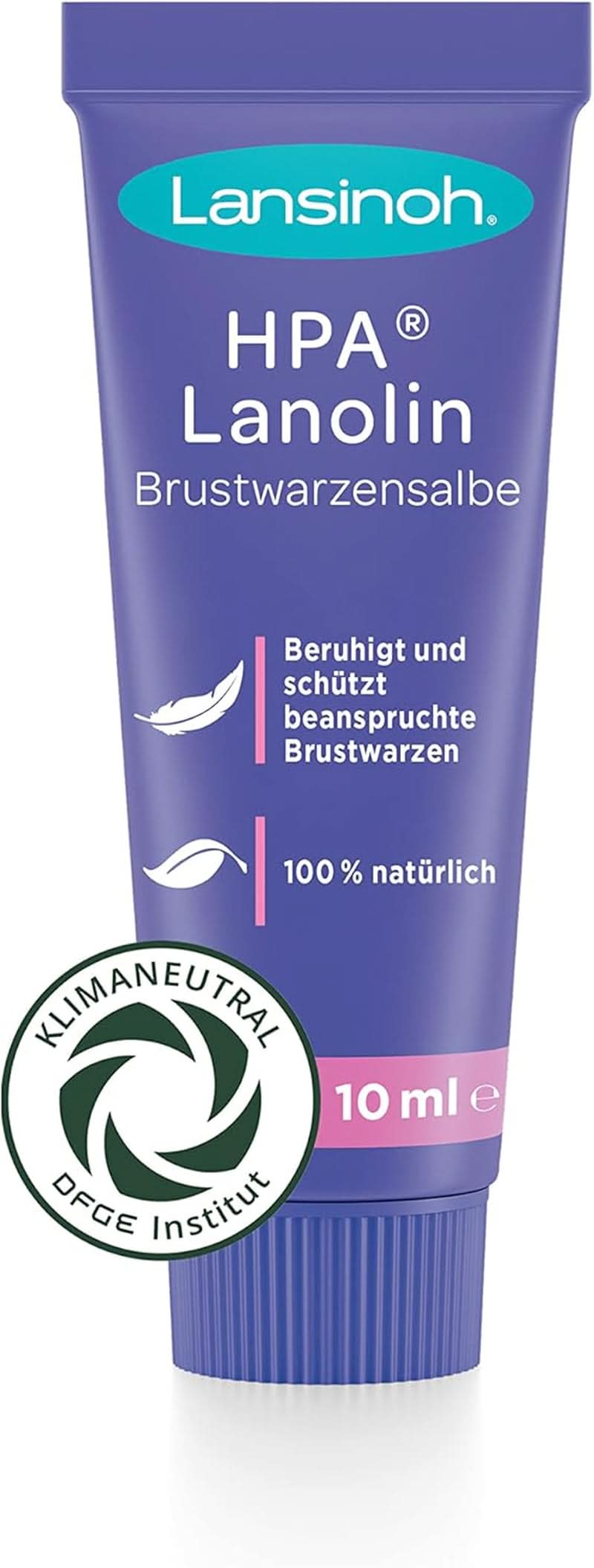 Lansinoh HPA Lanolin Brustwarzensalbe, 10 Ml - 100% Natürlich - Beruhigt & Schützt Beanspruchte Brustwarzen - Klimaneutral, 10940, Farblos Accesorii Hrana si Alaptare Bebe Naty Shop Hpa 10 Ml Klimaneutral