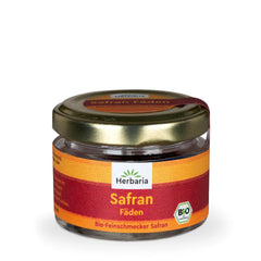 Herbaria Safran-Fäden bio 0,5g im Glas – Bio Safran-Fäden aus dem berühmten Safran-Ort Taliouine in Marokko – Safranfäden in Premium Bio-Qualität – Saffron Premium - Safran première catégorie