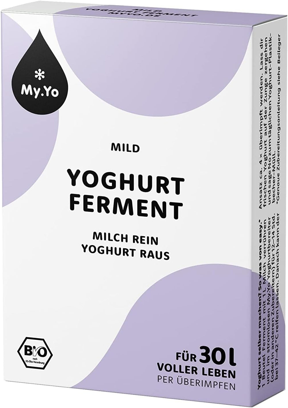 Bio Joghurtferment Mild | 6x5 gr | Joghurtkulturen für bis zu 30 L selbst gemachten milden Joghurt