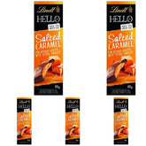 HELLO Ciocolată cu Caramel Sărat | Baton 100g | Ciocolată cu lapte cu umplutură de caramel sărat | Baton de ciocolată | Cadou de ciocolată (Pachet de 5)