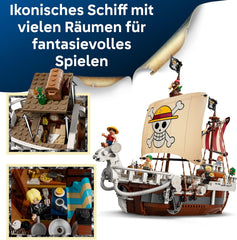 LEGO ONE PIECE - Das Piratenschiff Flying Lamb (Going Merry) - Spielset mit 5 Minifiguren - inkl. Ruffy, Zoro & Nami - Spielzeug zum Bauen - Geschenk für Jungen, Mädchen & Fans ab 10 Jahren - 75639