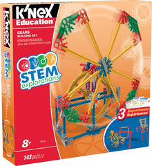 MINT-Forschung Getriebe-Baukastenset, K'NEX Bildung, Basic Fun, 79318, Lernset mit 3 funktionierenden Designs, Technik für Kinder, Konstruktionsspielzeug für Jungen und Mädchen Ab 8 Jahren
