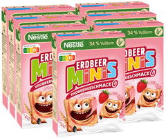 Nestlé Strawberry Minis, Cereale integrale cu aromă de căpșuni, pachet de 7 (7x375g)