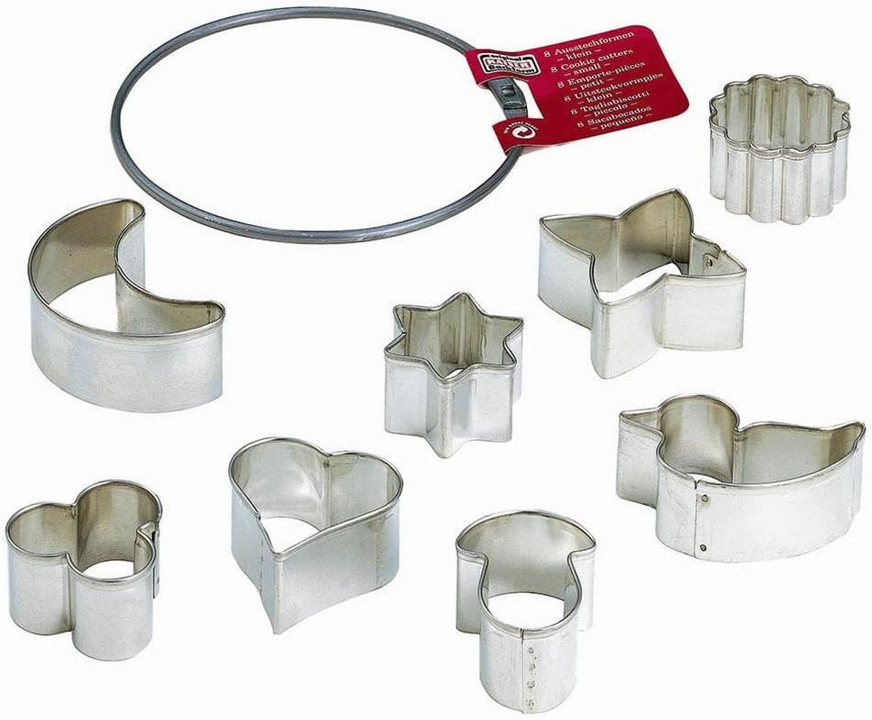 Inel original Kaiser pentru tăietoare de biscuiți, mic, 8 piese, set de Crăciun pentru începători, tăietoare de biscuiți, tăietoare de biscuiți pentru biscuiți, biscuiți de diferite dimensiuni
