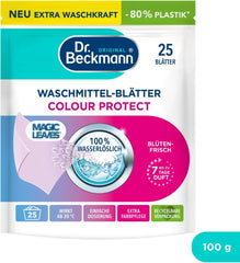 Foi de detergent Dr Beckmann MAGIC LEAVES COLOR | Foi de spălat predozate și solubile în apă | Economisitoare de spațiu și ușor de utilizat | 25 de foi Detergenti Rufe Naty Shop