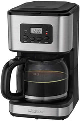 Cafetieră Clatronic® cu temporizator, carafă de 1,5 litri pentru 12-14 cești de cafea, temporizator LCD 24h, funcție de menținere la cald, antipicurare, filtru detașabil, afișaj și lumini indicatoare, 900W - KA 3642