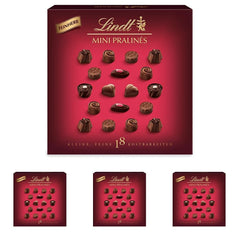 Ciocolată - Mini Praline de Ciocolată Neagră | 90 g | Cutie cu 18 praline, fiecare în 6 sortimente delicioase | Cadou de Ciocolată | Cadou de Ciocolată (Pachet de 4)