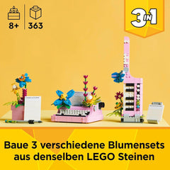 LEGO Creator 3In1 Mașină de scris cu flori - jucărie convertibilă într-un model Keytar sau într-un ghiveci de flori cu blocnotes și stilou - set de construcție - cadou pentru fete și băieți de la 8 ani 31169 Seturi de constructie Besuche den LEGO-Store