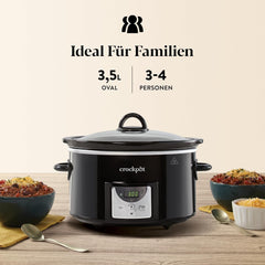 Slow cooker digital Crockpot, 3,5 L (3 până la 4 persoane), CSC113X Slow Cooker Naty Shop