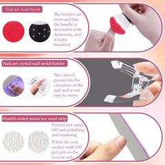 Set de 288 de forme duble pentru unghii, Set de unghii cu formă dublă, 12 forme pentru extensii de unghii, forme de gel pentru extensii de unghii, potrivit pentru începători și manichiuriști