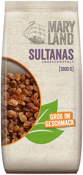 Maryland Sultanas, Stafide uscate, natural dulci, fără zahăr suplimentar - fără conservanți, 1 Kg Produse deshidratate Naty Shop