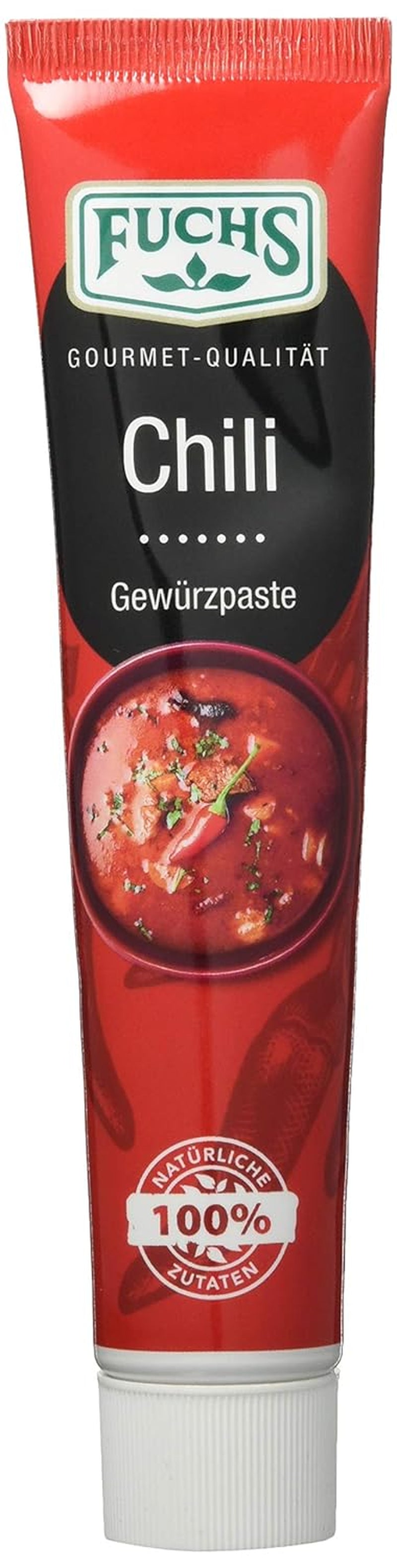 Fuchs Gewürze – Chili Gewürzpaste, vollmundig pikantes Aroma, Paste zum Würzen von scharfen Soßen, Fleisch-Gerichten oder Suppen jeglicher Länder-Küchen, 65 g