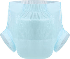 Scutece pentru adulți CutiePlusU, pachet de 10 chiloți de incontinență de unică folosință cu bucle pentru femei și bărbați, absorbție maximă peste noapte - Albastru (mărime mare 94-119 cm)