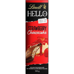 Lindt HELLO Cheesecake cu căpșuni și ciocolată | Baton 100g | Ciocolată cu lapte cu umplutură de cremă de quark cu căpșuni | Baton de ciocolată | Cadou de ciocolată