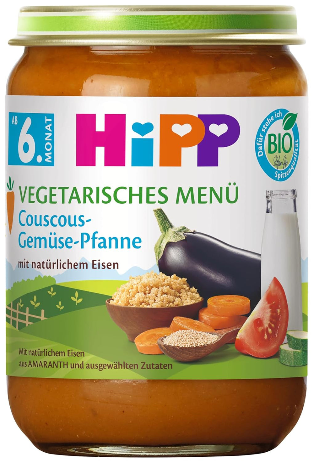 HiPP Mese Organice de la 6 Luni Cuscus și Legume la Sote, Pachet de 6
