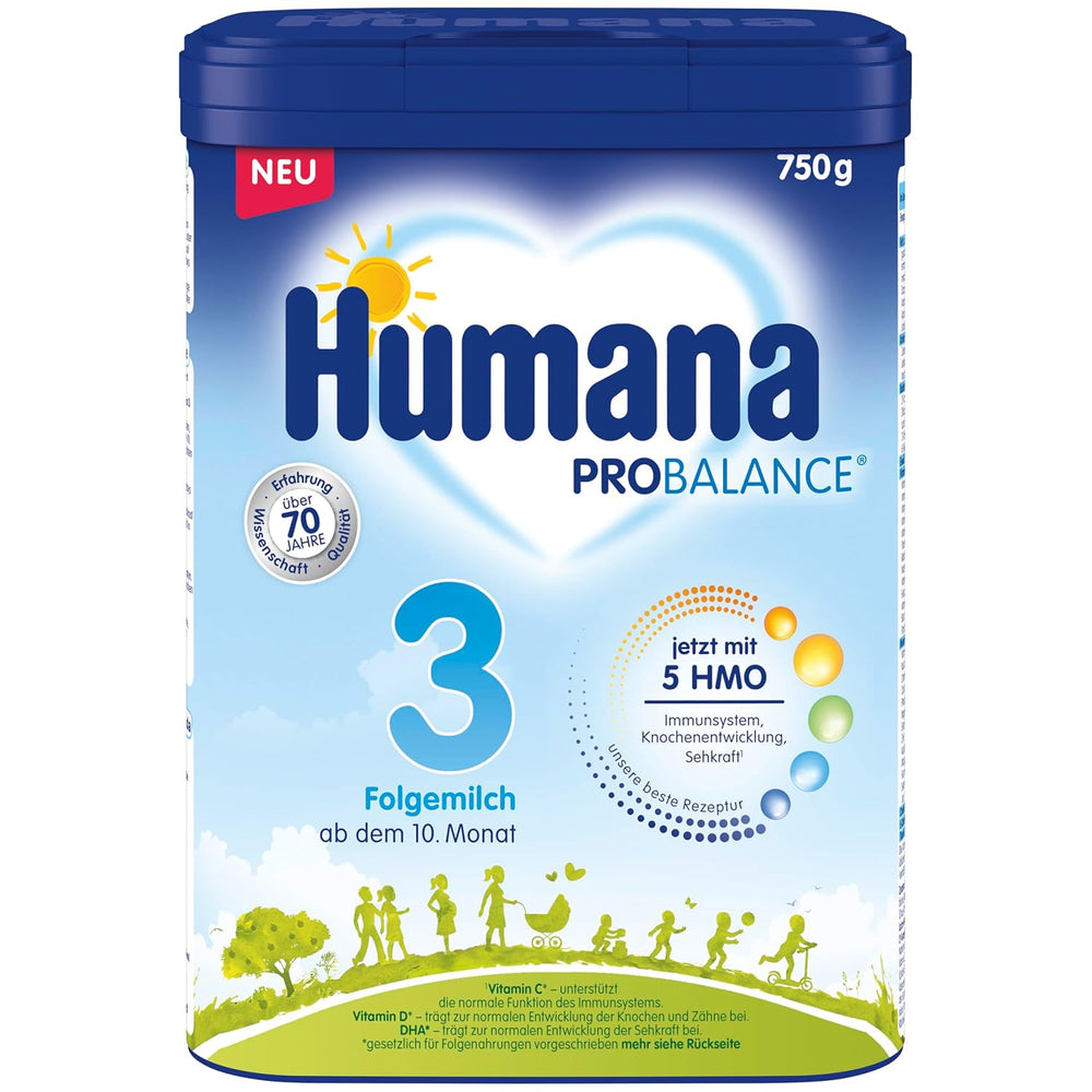 Humana 3 Folgemilch Vorteilspack - 4x750g mit 5 HMO, Natürliche Abwehrkräfte, Optimal für Babys ab dem 10; monat