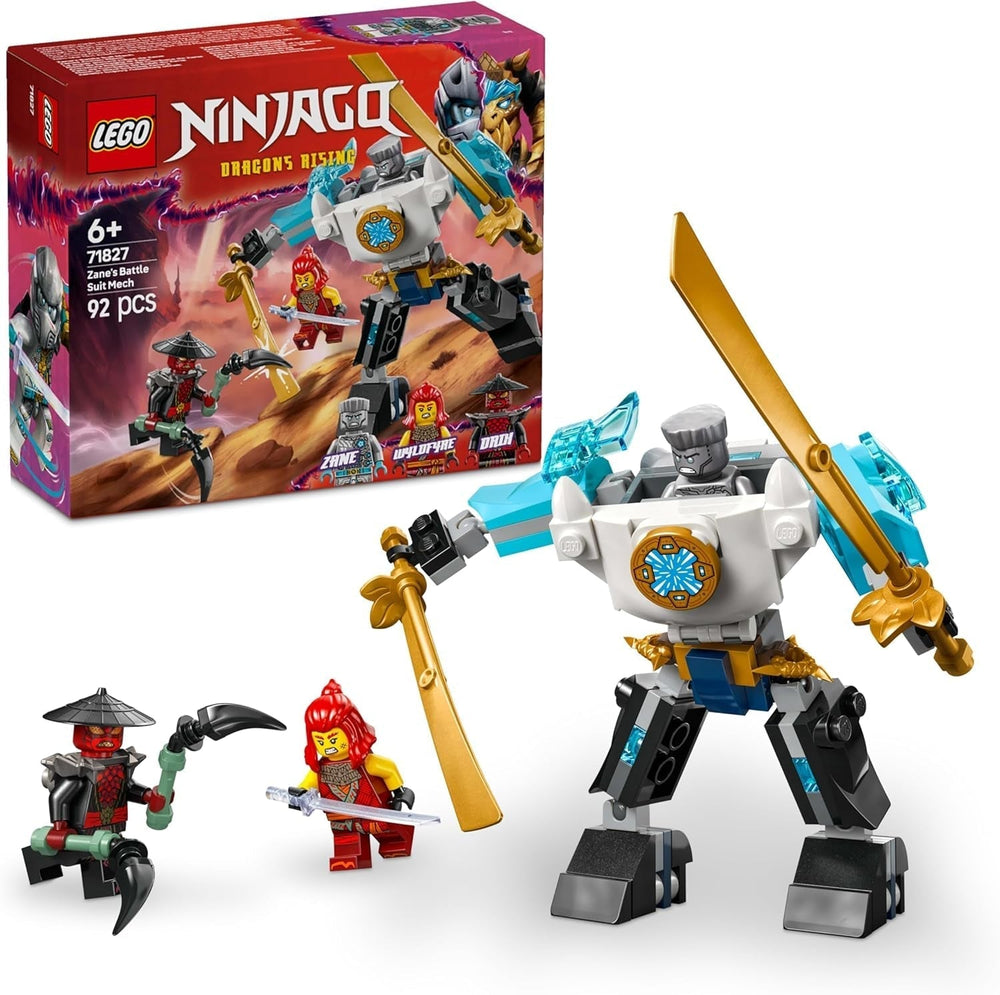 LEGO NINJAGO Zane's Action Mech - Jucărie ninja cu 3 minifigurine pentru jocuri de rol - Set mic de construit și jucat pentru copii - Idee de cadou pentru băieți și fete de la 6 ani 71827 Seturi de constructie Besuche den LEGO-Store Titlu implicit