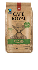 Café Royal Crema Classico Brasil – boabe de cafea 100% Arabica, echilibrate și aromate, prăjire medie, tărie 3/5, Fairtrade, 500g boabe întregi (pachet de 2)