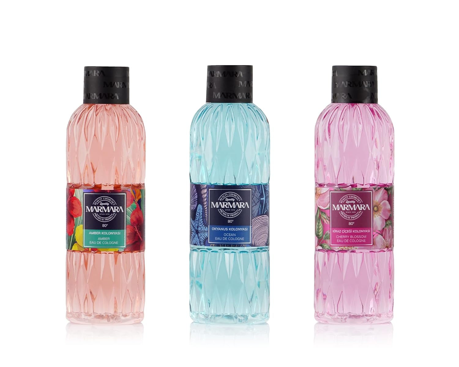 MARMARA BEAUTY Apă de colonie OCEAN 300 ml - Alcool 80° - Parfum răcoritor pentru femei și bărbați - Apă de colonie - Reîmprospătează, răcorește - EDC - Calmează - Colonia