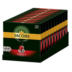 Kaffeekapseln Lungo Classico, Intensität 6 von 12, 20 Nespresso®* kompatible Kapseln, 10 x 20 & Kapseln Espresso Classico, Intensität 7,100 Nespresso®* kompatible Kaffeekapseln, 10x10 Getränke