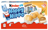 Kinder Happy Hippo Hazelnut – Specialitate crocantă de napolitane cu lapte și cremă de alune – Dulciuri pentru Carnaval și Mardi Gras – 1 pachet conținând 5 batoane individuale a câte 20,7 g fiecare