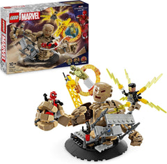 LEGO Marvel Spider-Man vs. Sandman: Showdown, jucărie de supererou cu figuri care includ Lizard și Electro, jucărie de construcție pentru jocuri de rol, cadou pentru băieți și fete entuziaști de acțiune 76280 Seturi de constructie Besuche den LEGO-Store Singur