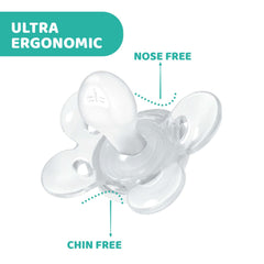 Chicco PhysioForma Comfort Suzetă 16-36 Luni, Suzetă pentru bebeluși cu tetină din silicon, 1 bucată, Susține respirația fiziologică și dezvoltarea orală corectă, Albastră