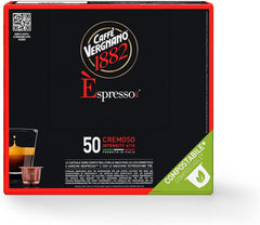 Caffè Vergnano 1882 - Èspresso Kompostierbare Kaffeekapseln, Kompatibel Mit Nespresso, Cremoso (Cremig) - Packung Enthält 50 Kapseln