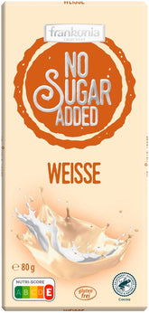 frankonia CIOCOLATĂ FĂRĂ ZAHĂR ADĂUGAT Ciocolată albă fără gluten, 80 g