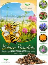 Mix pentru cutii de balcon Magic of Nature - Semințe de 10 g - Plante prietenoase cu albinele - Ușor de utilizat - Paradisul albinelor - 5 specii cultivate native - Potrivit pentru cutii de flori și jardiniere
