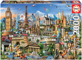 Educa - Puzzle 2000 piese pentru adulti | Repere Europa, puzzle 2000 piese pentru adulti si copii de la 14 ani, Obiective turistice (17697) Puzzle Naty Shop Titlu implicit
